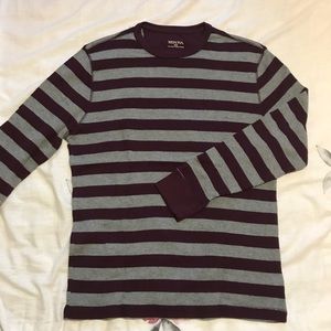 Burgundy & Gray Long Sleeve Thermal